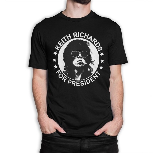 Keith Richards For President T-Shirt, Short Sleeves T-shirt, Gift For Rock Fan - Picture 1 of 4